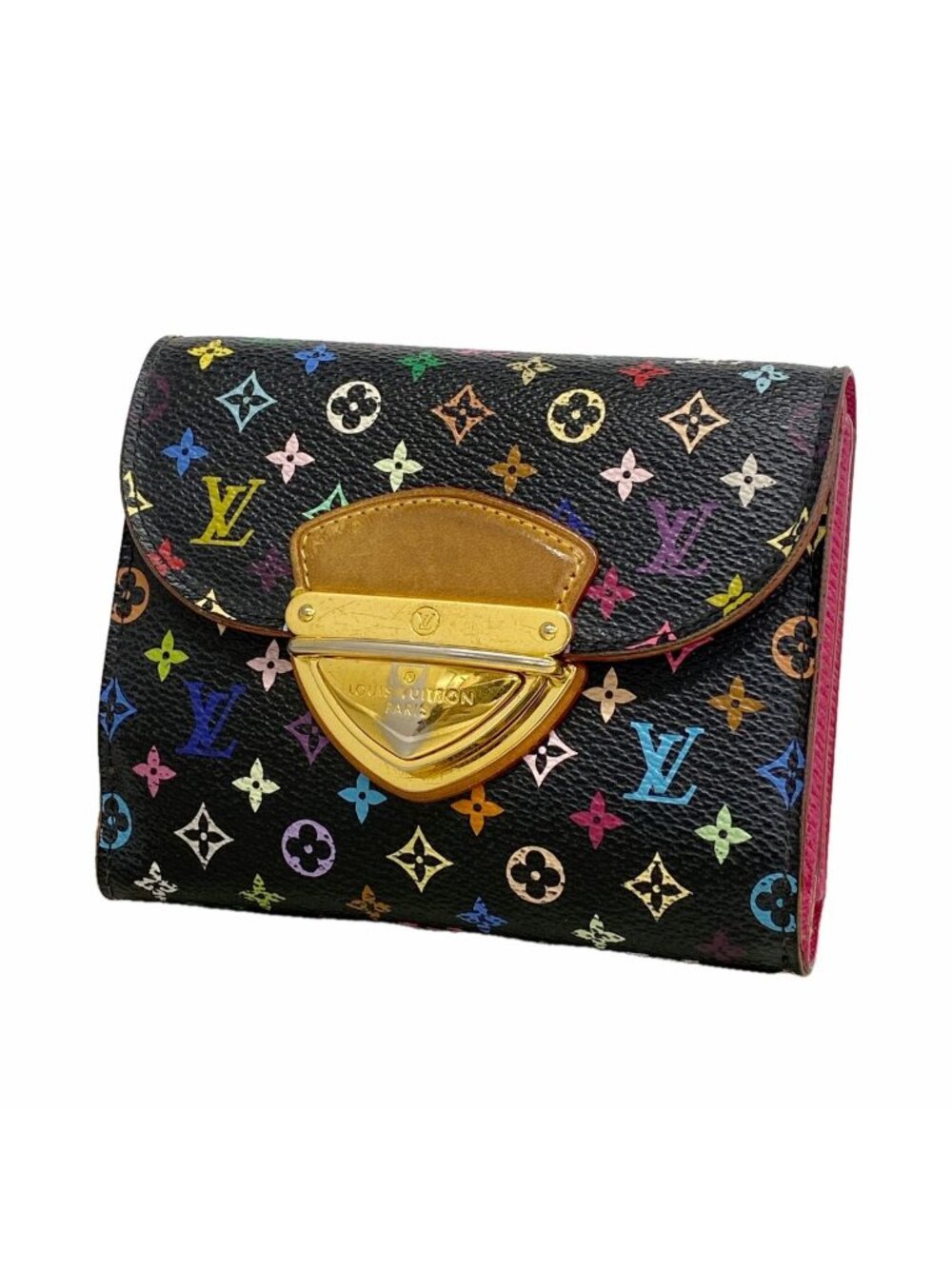 Louis Vuitton Trifold Wallet Monogram Multicolor Portefeuille Joy Noir Grenat